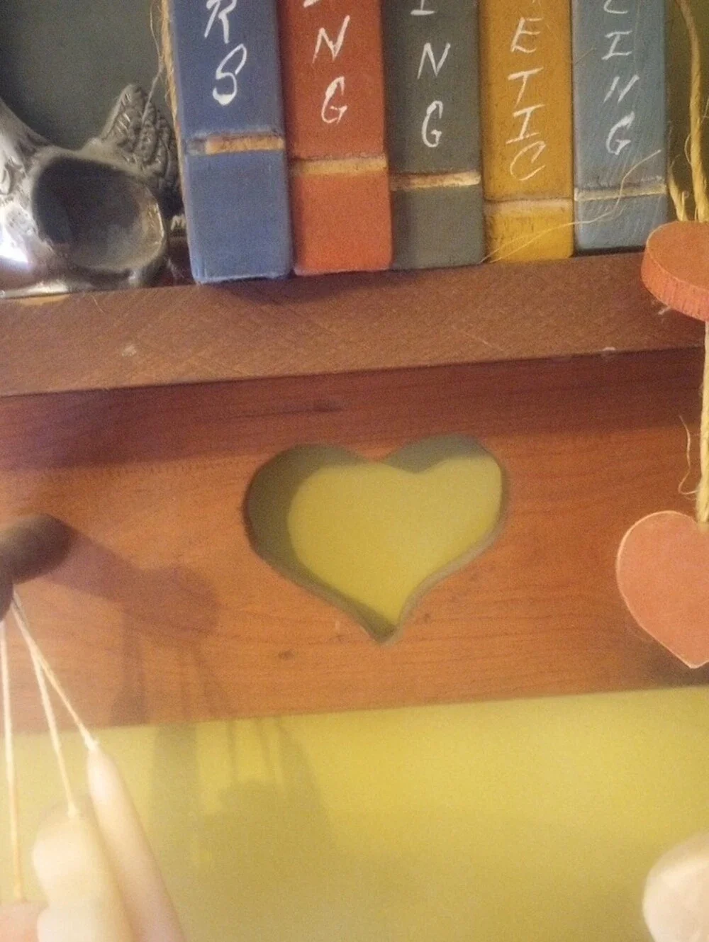 Wooden Heart Shelf Wall Decor